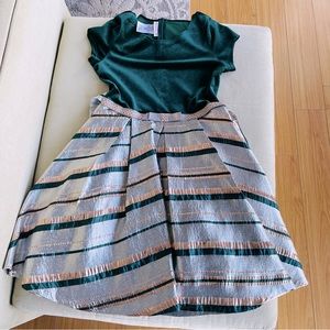 Girls Bonnie Jean Emerald and Silver colored formal dress, SZ 14